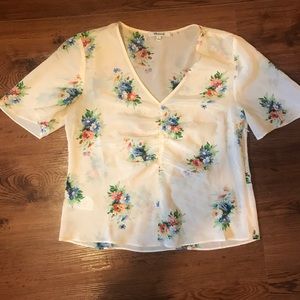 Madewell Silk Shirred Front top